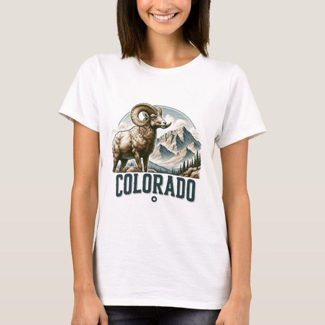 Camiseta Colorado, ovejas de las Montañas Rocosas, (Anverso)
