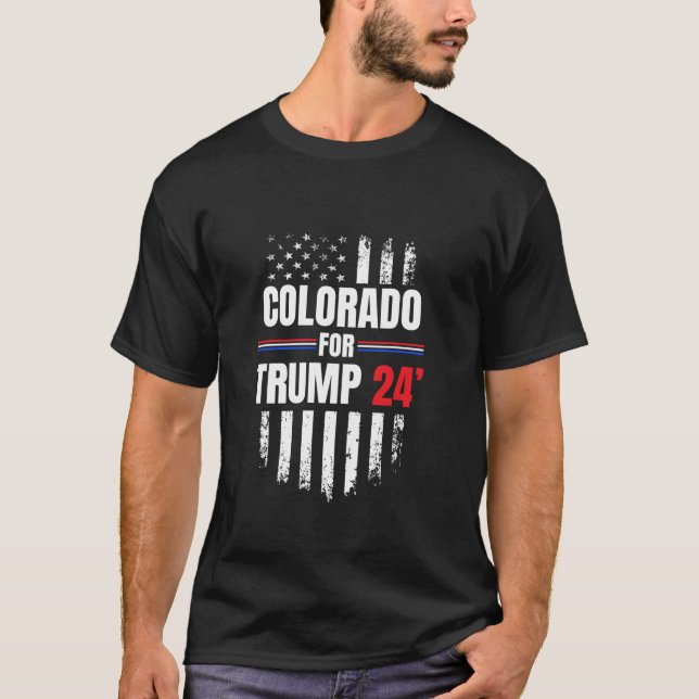 Camiseta Colorado Para Trump 2024 Bandera Estadounidense (Anverso)