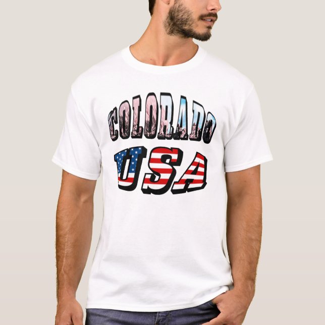 Camiseta Colorado Picture and USA Text (Anverso)