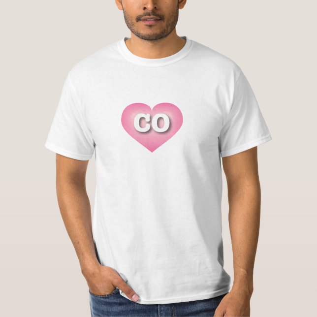 Camiseta Colorado Pink Fade Heart - Me encanta el CO (Anverso)