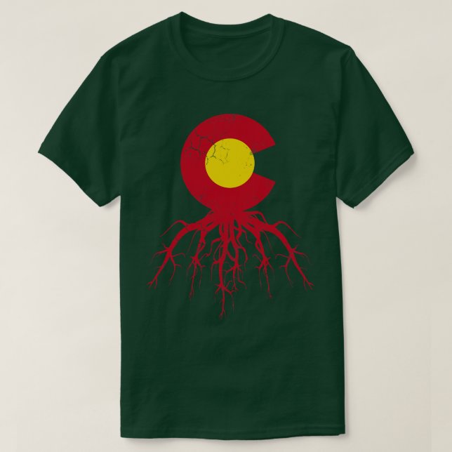 Camiseta Colorado Roots Flag Hogar Love Family (Diseño del anverso)