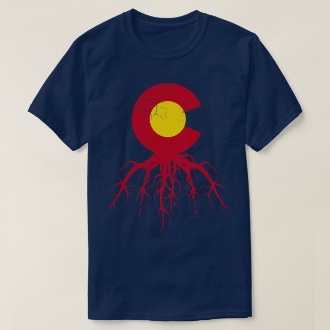 Camiseta Colorado Roots Flag Hogar Love Family (Diseño del anverso)