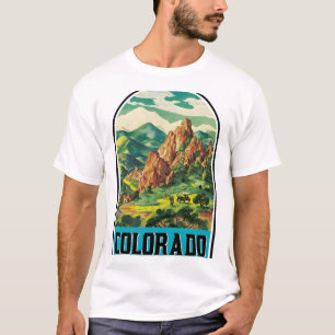 CAMISETA COLORADO VINTAGE VIAJAR MONTAÑAS ESQUÍ CABALLO VAC