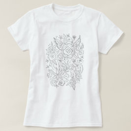 Camiseta Colorante caprichoso del paquete floral