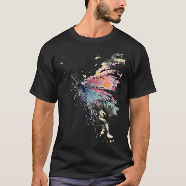 Camiseta Colorante de agua de la libélula (Anverso)