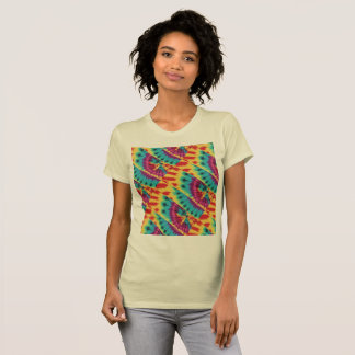 Camiseta Colorante de tinta mezclada arriba amarillo morado