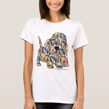 Camiseta coloreada de Basset Hound