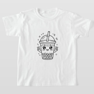 Camiseta Colorear té de boba kawaii