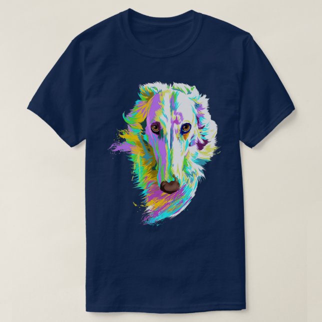 Camiseta Colored Borzoi Dog  (Diseño del anverso)