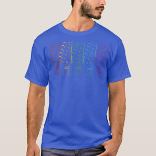 Camiseta Colored Guitars Electric Acoustic Classical Gifts