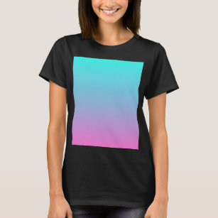 Camiseta colores abstractos de sirena gris rosa turquesa