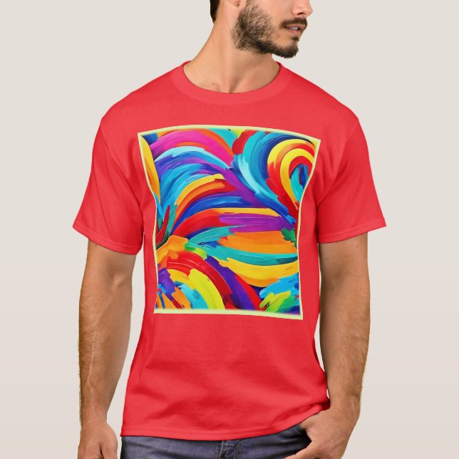 Camiseta Colores abstractos que revolotean arte (Anverso)