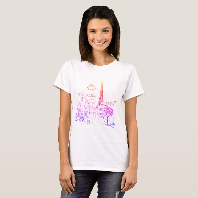 Camiseta Colores arcoiris Cafe Paris T-Shirt (Anverso completo)