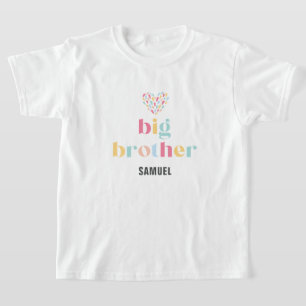 Camiseta Colores Arcoíris Pastel Baby Shower Hermano Mayor