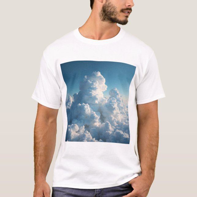 Camiseta Colores azul blanco nubes (Anverso)