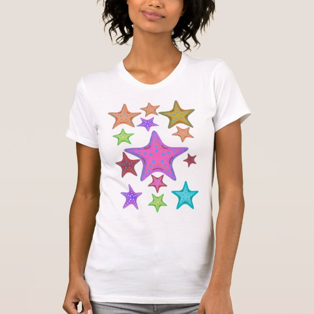 Camiseta colores brillantes estrella diversión (Anverso)