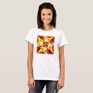 Camiseta Colores Cálidos Formas Geométricas Angulares Frías
