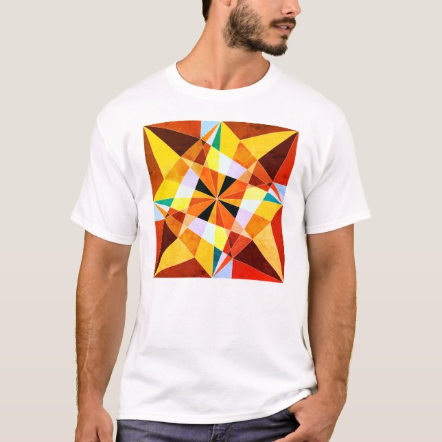 Camiseta Colores cálidos Formas geométricas angulares Guay (Anverso)
