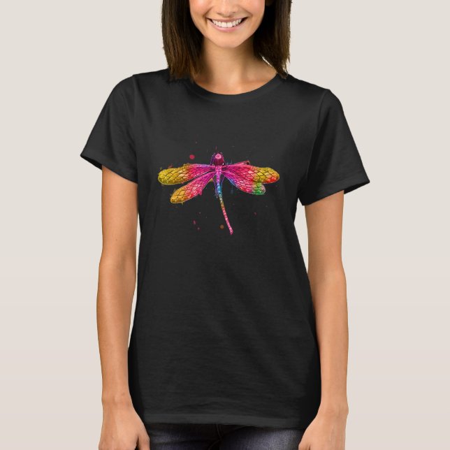 Camiseta Colores Casuales Gráficos de la libélula (Anverso)