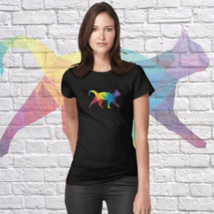 CAMISETA COLORES CAT ART POLYGONAL