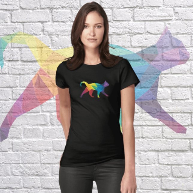 CAMISETA COLORES CAT ART POLYGONAL (Subido por el creador)