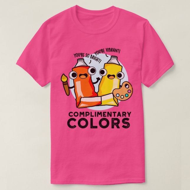 Camiseta Colores complementarios Cute Paint Pun 1 (Diseño del anverso)