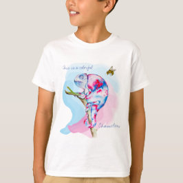 Camiseta Colores de agua de color claro camaleón y abeja.