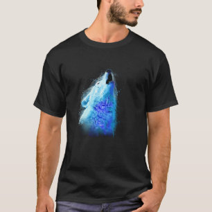 Camiseta Colores de agua de la mano del lobo de la salpicad