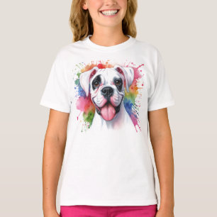 Camiseta Colores de agua de perro de Boxer