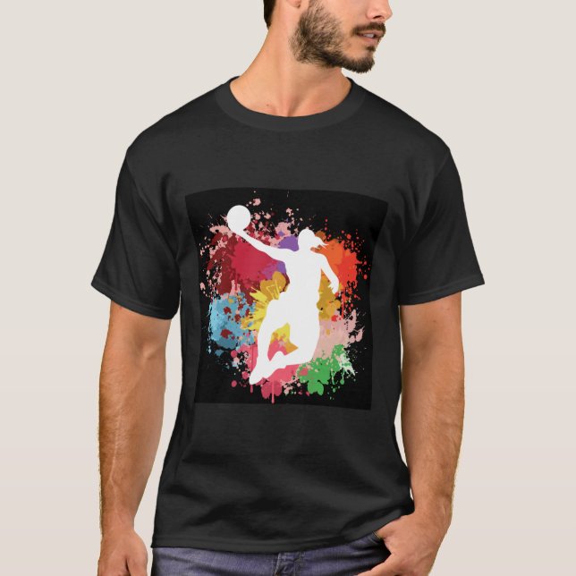 Camiseta Colores de agua del baloncesto (Anverso)