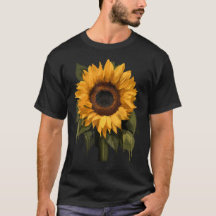 Camiseta Colores de agua florales de girasol amarillo Vibes