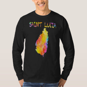 Camiseta Colores de agua multicolor Santa Lucía Mapa arte d