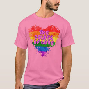 Camiseta Colores de amor Orgullo gay LGBTQ Corazón arcoiris