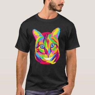Camiseta Colores de arcoiris acuáticos propietarios gatos