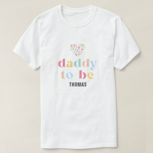 Camiseta Colores de Arcoíris Pastel Baby Shower Papá a ser