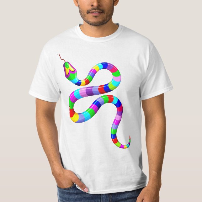 Camiseta Colores de arcoiris psicodélicos de serpiente (Anverso)