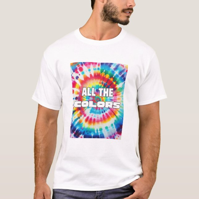 Camiseta Colores de arcoiris retro de tinte (Anverso)