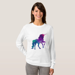 Camiseta Colores de cielo galaxy unicornio de azul y púrpur