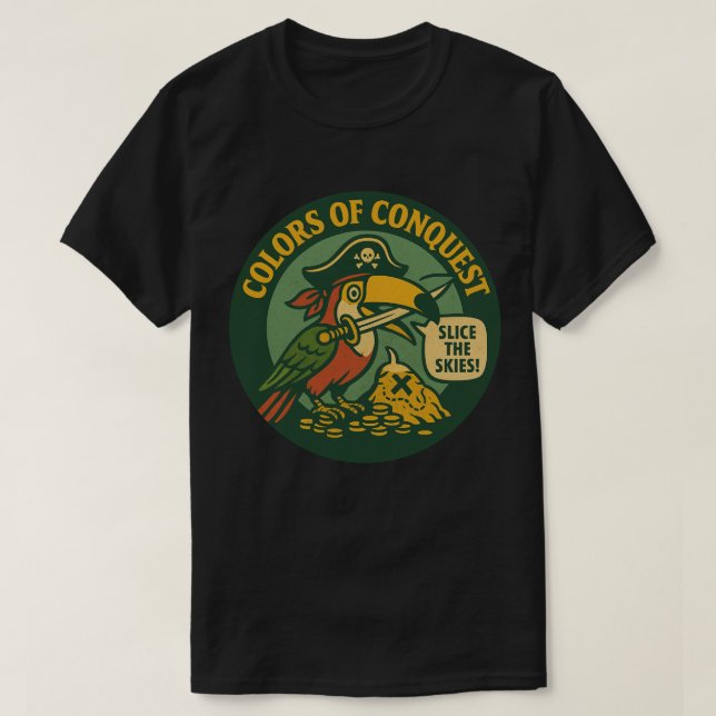 Camiseta Colores de Conquista Pirata Tucán (Diseño del anverso)