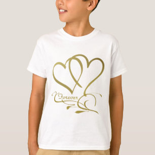 Camiseta Colores de fondo editables Forever Hearts Gold