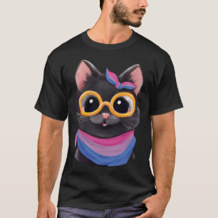 Camiseta Colores de la bandera bisexual un gato lindo para 