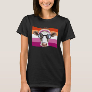 Camiseta Colores de la bandera de orgullo lésbico y bandera