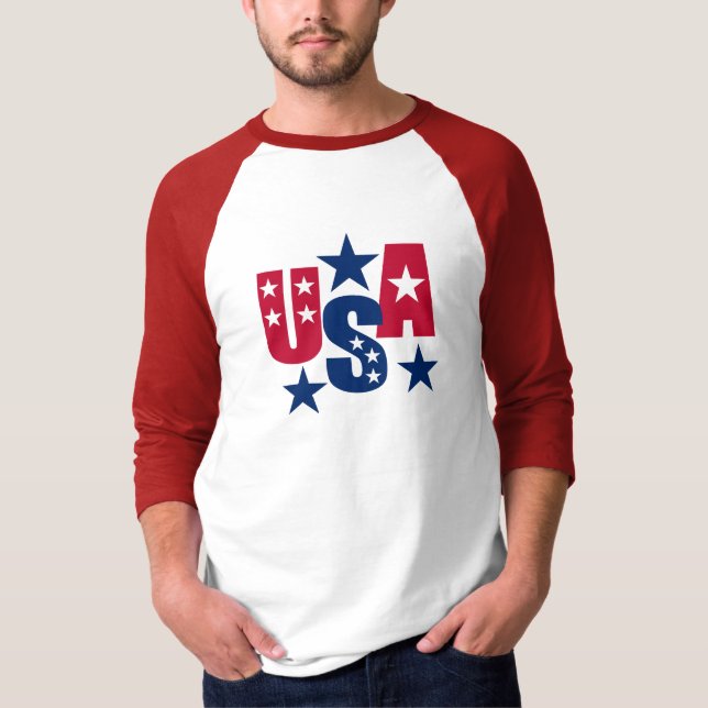 Camiseta Colores de la bandera estadounidense de Estados Un (Anverso)