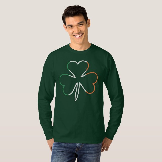 Camiseta Colores de la bandera irlandesa Shamrock Clover St (Anverso completo)