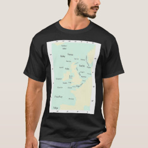 Camiseta Colores de la zona costera de previsión de envío