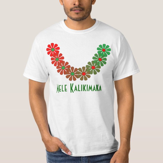 Camiseta Colores de las Felices Navidad de Mele Kalikimaka (Anverso)