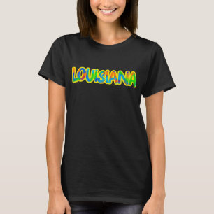 Camiseta Colores de Luisiana de Madi Gras y comida picante