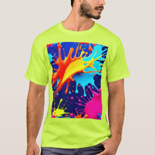 Camiseta Colores de neón explosivos en arte abstracto