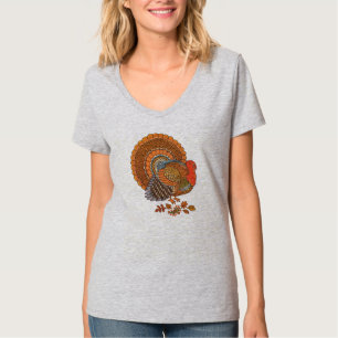 Camiseta Colores de Otoño Hojas de Pavo