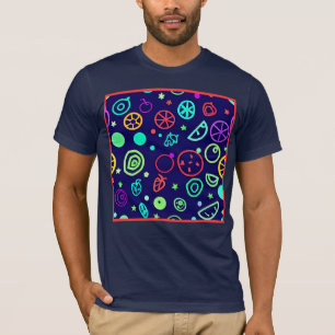 Camiseta Colores de patrón de frutas de neón